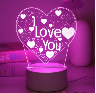 Lumière de Chevet 3D I LOVE YOU : Illuminez Votre Amour.